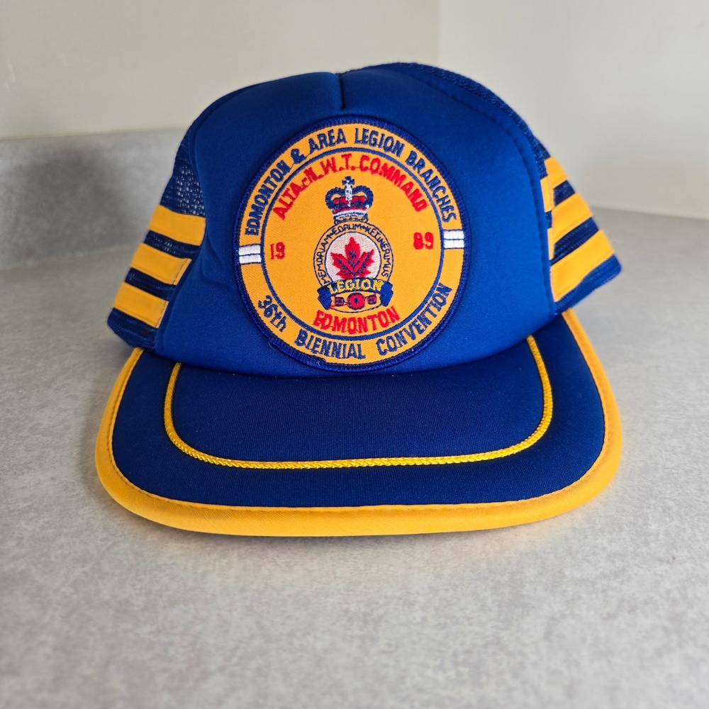 Vintage Edmonton Legion Branches Trucker Hat 1989 Alta N.W.T. Command